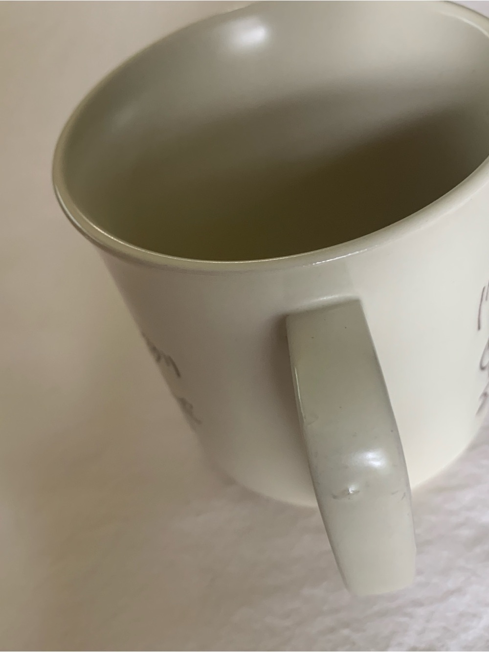 White Ceramic Cat Mug with Brown Illustration - Picture 3 of 5
